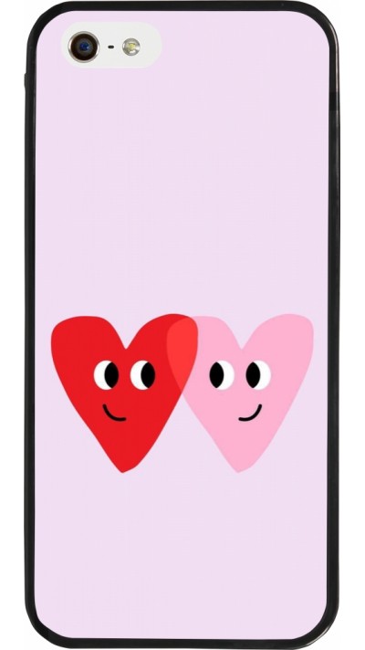 Coque iPhone 5/5s / SE (2016) - Silicone rigide noir Saint Valentines Day 26 Heart
