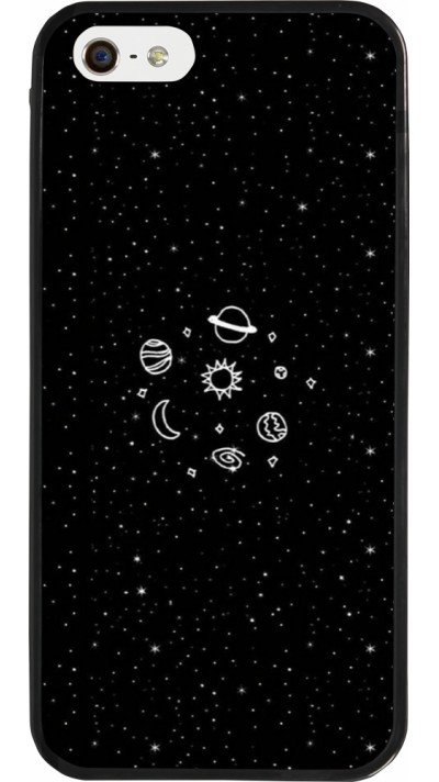 Coque iPhone 5/5s / SE (2016) - Silicone rigide noir Space Doodle