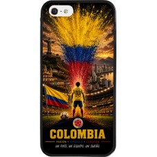 Coque iPhone 5/5s / SE (2016) - Silicone rigide noir Football Colombie splash 2026