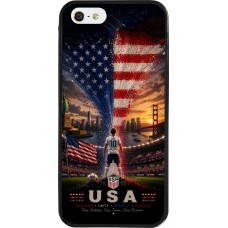 Coque iPhone 5/5s / SE (2016) - Silicone rigide noir Football États-Unis splash 2026