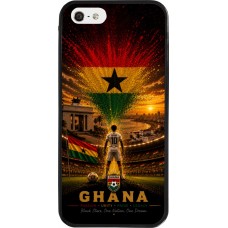 Coque iPhone 5/5s / SE (2016) - Silicone rigide noir Football Ghana splash 2026
