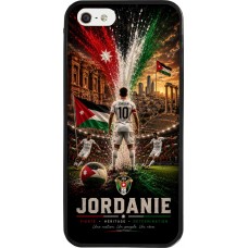 Coque iPhone 5/5s / SE (2016) - Silicone rigide noir Football Jordanie splash 2026