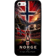 Coque iPhone 5/5s / SE (2016) - Silicone rigide noir Football Norvège splash 2026