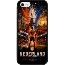 Coque iPhone 5/5s / SE (2016) - Silicone rigide noir Football Pays-Bas splash 2026