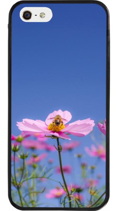 Coque iPhone 5/5s / SE (2016) - Silicone rigide noir Bee on a flower Spring 2026