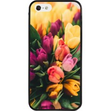 Coque iPhone 5/5s / SE (2016) - Silicone rigide noir Bouquet of tulips Spring 2026