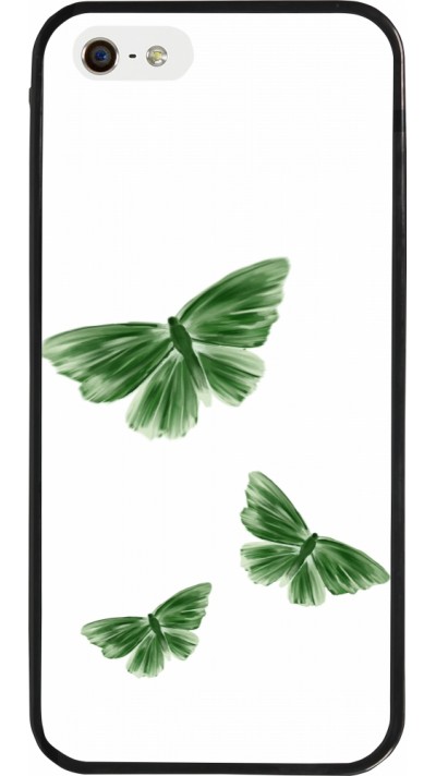 Coque iPhone 5/5s / SE (2016) - Silicone rigide noir Butterflies Spring 2026