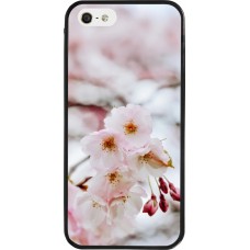 Coque iPhone 5/5s / SE (2016) - Silicone rigide noir Cherry tree Spring 2026