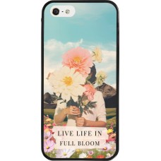 Coque iPhone 5/5s / SE (2016) - Silicone rigide noir Live life in full moon Spring 2026