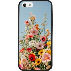 Coque iPhone 5/5s / SE (2016) - Silicone rigide noir Spring flowers Spring 2026