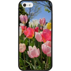 iPhone 5/5s / SE (2016) Case Hülle - Silikon schwarz Tulips Spring 2026