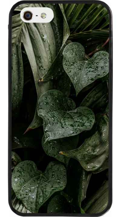 Coque iPhone 5/5s / SE (2016) - Silicone rigide noir Spring 23 fresh plants