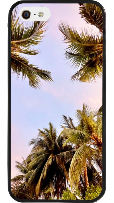Coque iPhone 5/5s / SE (2016) - Silicone rigide noir Summer 2023 palm tree vibe