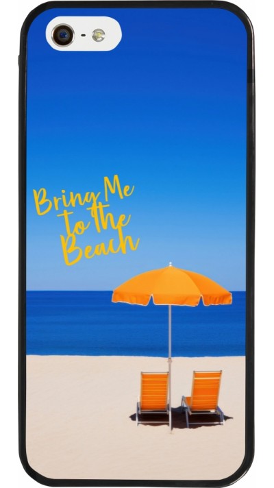 Coque iPhone 5/5s / SE (2016) - Silicone rigide noir Summer 2025 Bring me to the beach