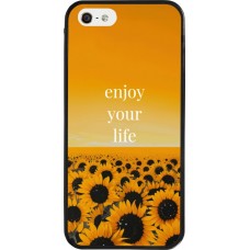 Coque iPhone 5/5s / SE (2016) - Silicone rigide noir Summer 2026 Enjoy your life