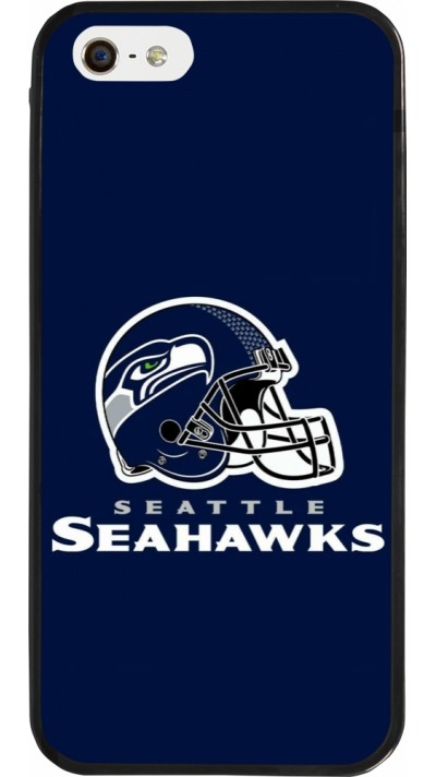 Coque iPhone 5/5s / SE (2016) - Silicone rigide noir Super Bowl 26 Seattle 3