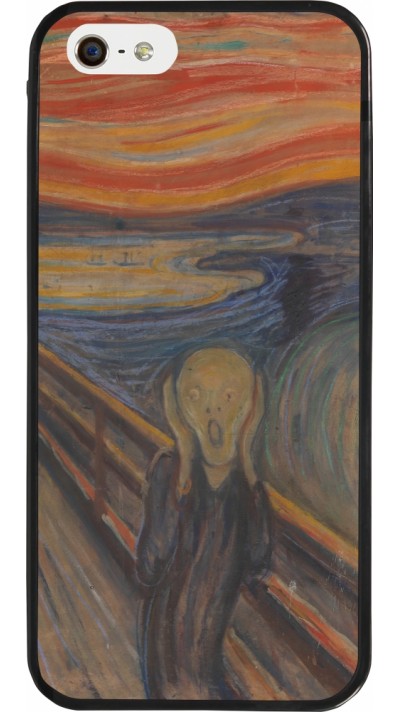 Coque iPhone 5/5s / SE (2016) - Silicone rigide noir Tableau art - Le Cri - Edvard Munch