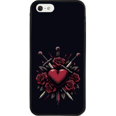 Coque iPhone 5/5s / SE (2016) - Silicone rigide noir Valentine 2024 gothic love