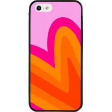 iPhone 5/5s / SE (2016) Case Hülle - Silikon schwarz Valentine 2024 heart gradient