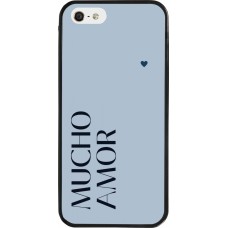 iPhone 5/5s / SE (2016) Case Hülle - Silikon schwarz Valentine 2024 mucho amor azul