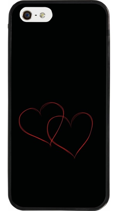 Coque iPhone 5/5s / SE (2016) - Silicone rigide noir Valentine 2023 attached heart
