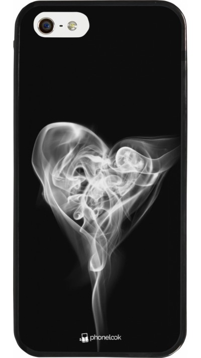 Coque iPhone 5/5s / SE (2016) - Silicone rigide noir Valentine 2022 Black Smoke