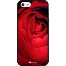 iPhone 5/5s / SE (2016) Case Hülle - Silikon schwarz Valentine 2022 Rose