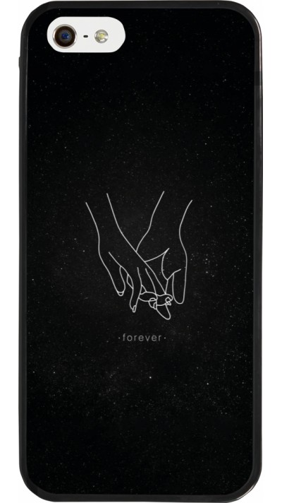 Coque iPhone 5/5s / SE (2016) - Silicone rigide noir Valentine 2023 hands forever