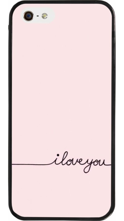 Coque iPhone 5/5s / SE (2016) - Silicone rigide noir Valentine 2023 i love you writing
