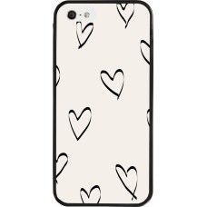 iPhone 5/5s / SE (2016) Case Hülle - Silikon schwarz Valentine 2023 minimalist hearts