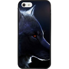 Coque iPhone 5/5s / SE (2016) - Silicone rigide noir Wolf Shape