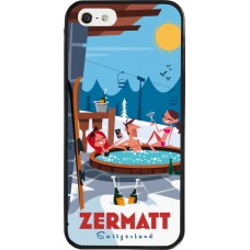 Coque iPhone 5/5s / SE (2016) - Silicone rigide noir Zermatt Mountain Jacuzzi