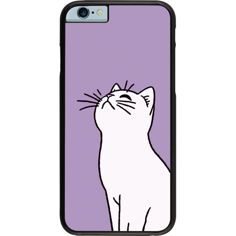 Coque iPhone 6/6s - Chat sur fond violet