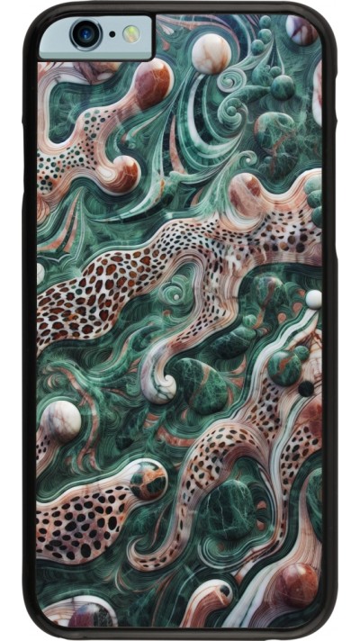 iPhone 6/6s Case Hülle - Grüner Marmor und abstrakter Leopard