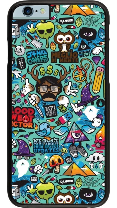 iPhone 6/6s Case Hülle - Mixed Cartoons Turquoise