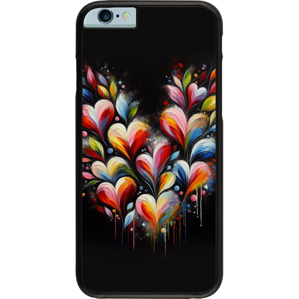 iPhone 6/6s Case Hülle - Valentin 2024 Schwarzes Herz Abstrakt