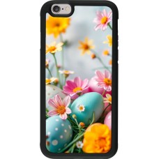 Coque iPhone 6/6s - Silicone rigide noir Easter 2026 Eggs with flowers