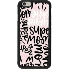 Coque iPhone 6/6s - Silicone rigide noir Mom 2024 Super mom