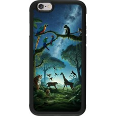Coque iPhone 6/6s - Silicone rigide noir Paradis des animaux exotiques