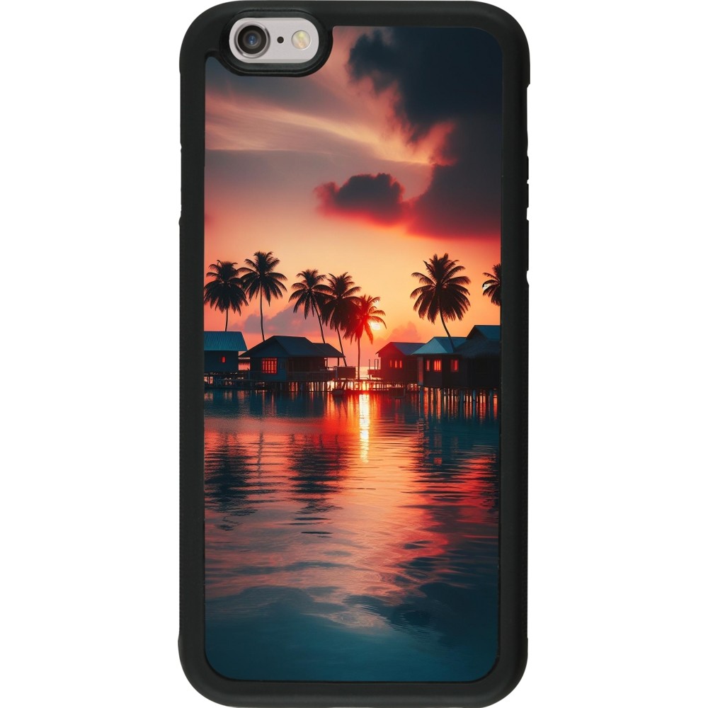 iPhone 6/6s Case Hülle - Silikon schwarz Paradies Malediven