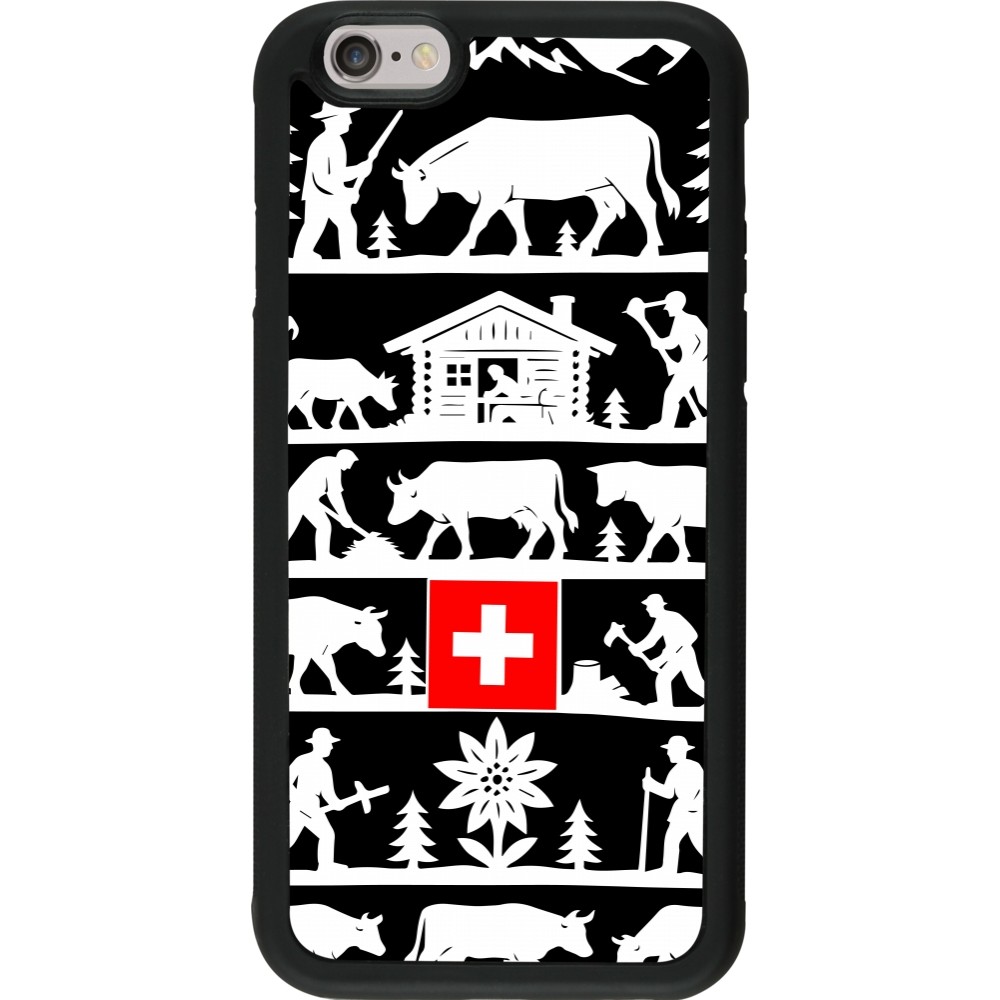 Coque iPhone 6/6s - Silicone rigide noir Poya Suisse 1 noir