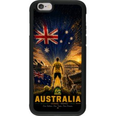 Coque iPhone 6/6s - Silicone rigide noir Football Australie splash 2026