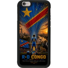 Coque iPhone 6/6s - Silicone rigide noir Football République démocratique du Congo splash 2026