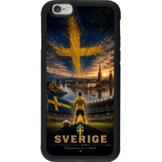 Coque iPhone 6/6s - Silicone rigide noir Football Suède splash 2026