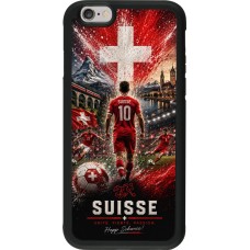Coque iPhone 6/6s - Silicone rigide noir Football Suisse splash 2026