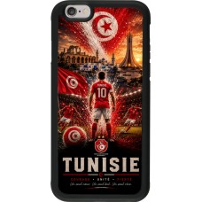 Coque iPhone 6/6s - Silicone rigide noir Football Tunisie splash 2026