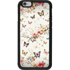 iPhone 6/6s Case Hülle - Silikon schwarz Frühling 25 Leichte Schmetterlinge