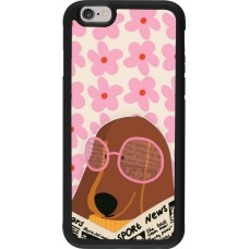 iPhone 6/6s Case Hülle - Silikon schwarz Dog with newspaper 2026