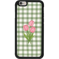 iPhone 6/6s Case Hülle - Silikon schwarz Green vichy tulips 2026