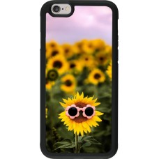 iPhone 6/6s Case Hülle - Silikon schwarz Sunflower with glasses 2026